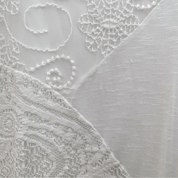 Studio West White Mixed Lace Jersey Knit Tank Top Size 2X - Picture 6 of 11